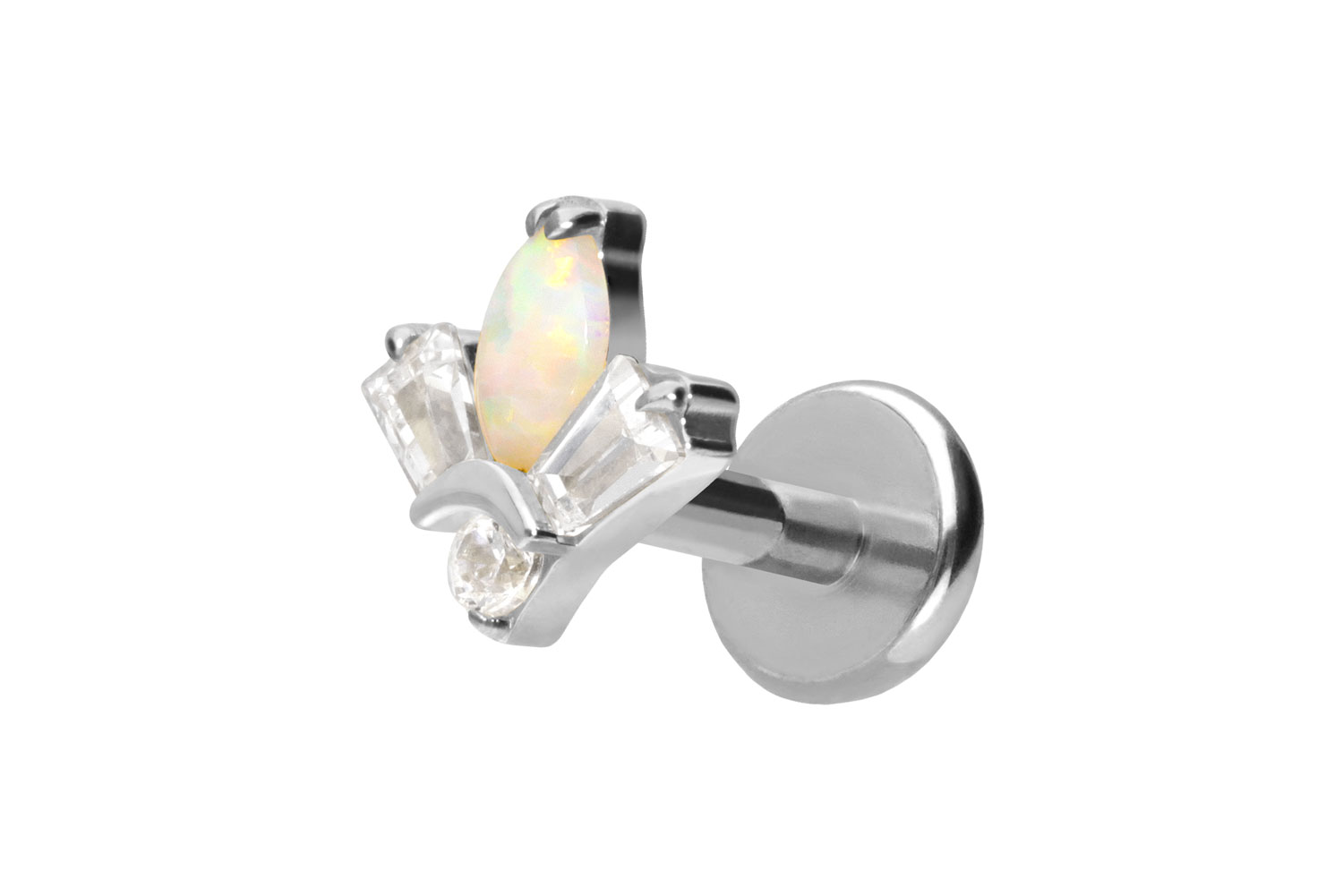 Titan Labret Piercing mit Push Fit LOTUSBLÜTE